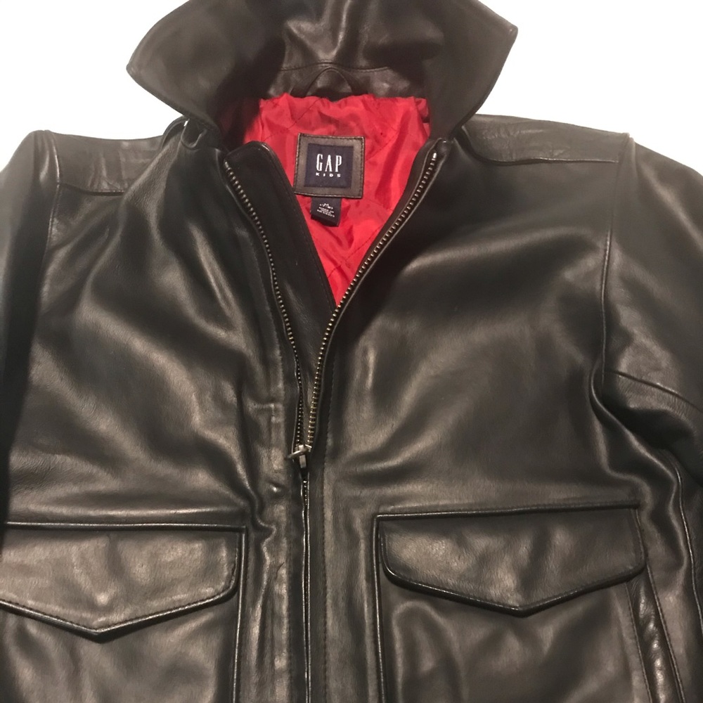Gap Kids Boys Leather Jacket Worn Once